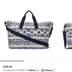 Navy and Cream Patterned Tote Bag